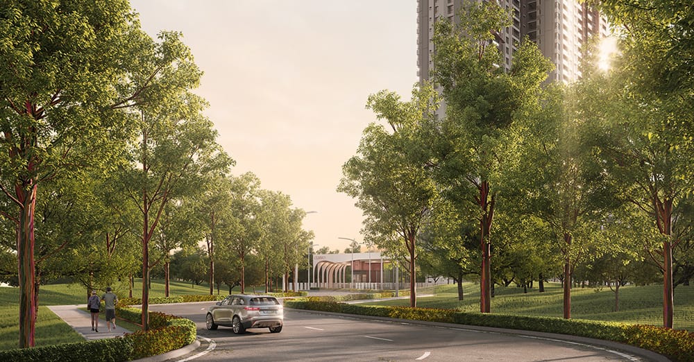 Exclusive 200 meters Tree-lined Boulevard entrance
